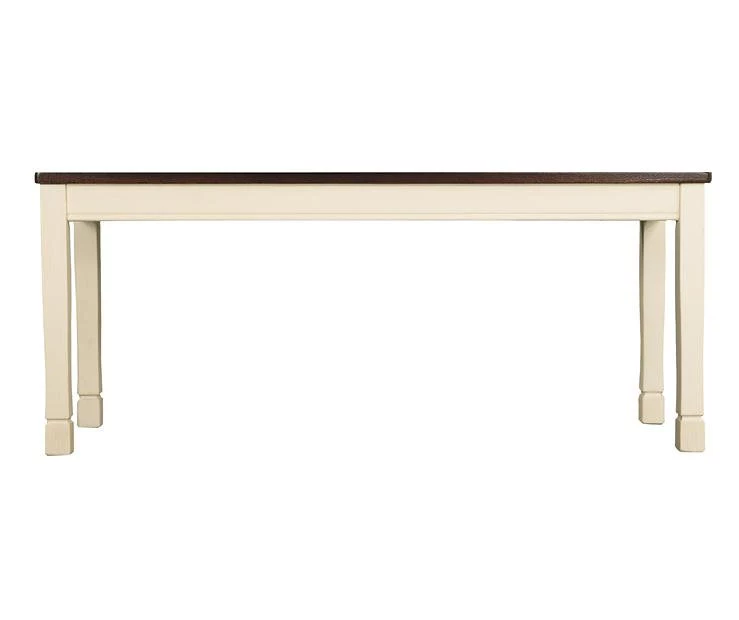 Whitesburg Cottage White & Brown Dining Room Bench 2 Whitesburg Cottage White & Brown Dining Room Bench - Image 2