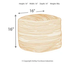 Absalom Natural Chenille Pouf -Furniture Haven Shop 810389289 1