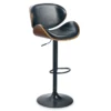 Bellatier Black & Brown Contoured Adjustable Height Barstool