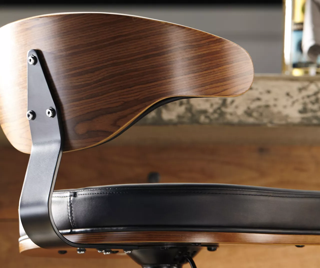 Bellatier Brown Low Back Adjustable Height Barstool 5 Bellatier Brown Low Back Adjustable Height Barstool - Image 5