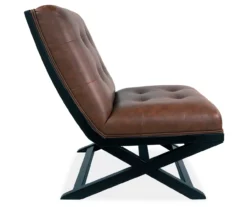 Sidewinder Brown Faux Leather Accent Chair -Furniture Haven Shop 810431434 4