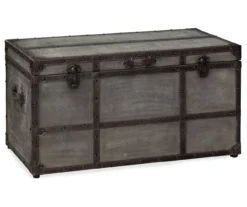 Amsel Gray Storage Trunk -Furniture Haven Shop 810458018 4