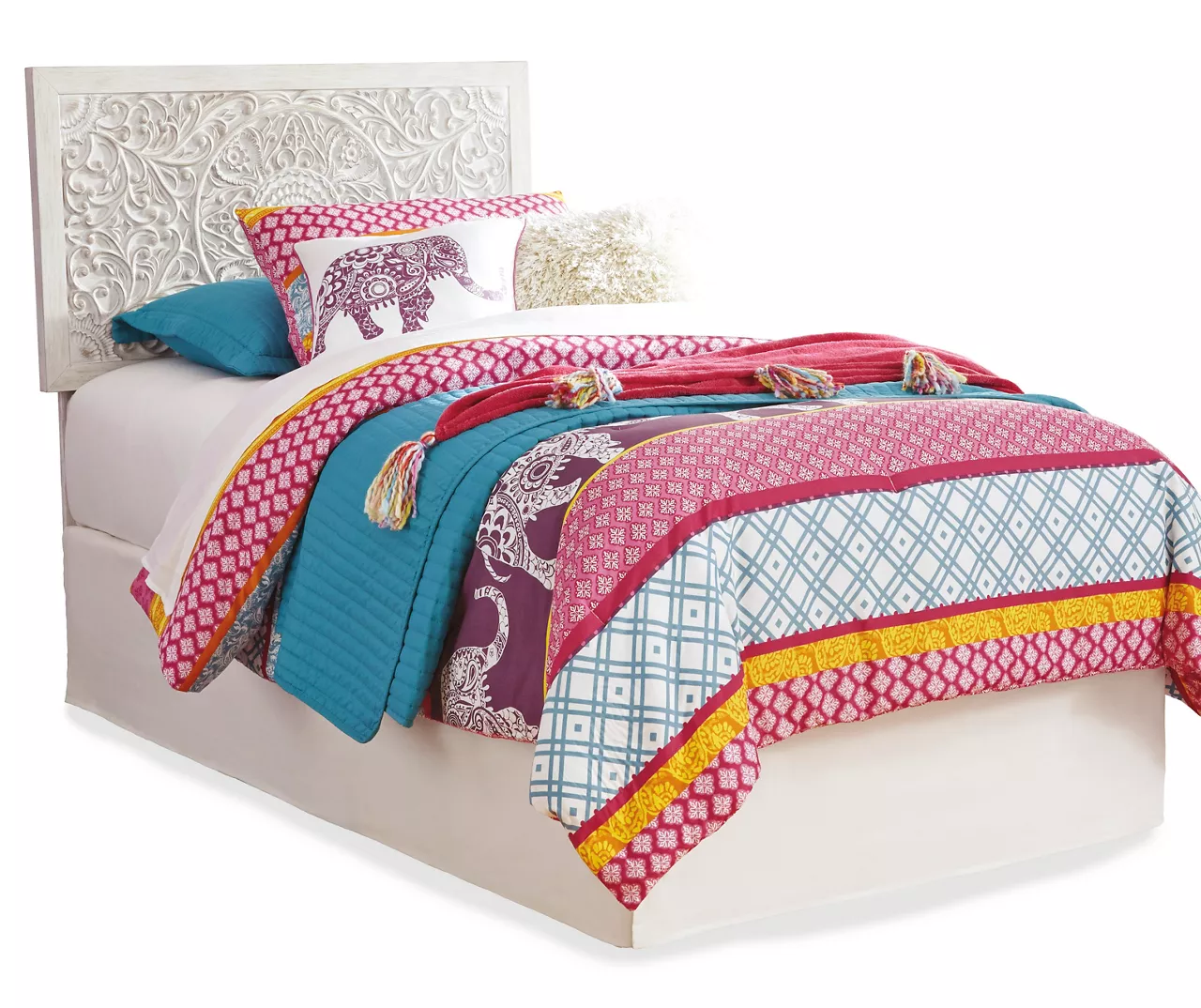 Paxberry Whitewash Carved Medallion Twin Headboard 1 Paxberry Whitewash Carved Medallion Twin Headboard