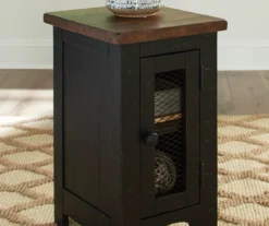 Valebeck Black & Brown Two-Tone Chairside End Table -Furniture Haven Shop 810458251