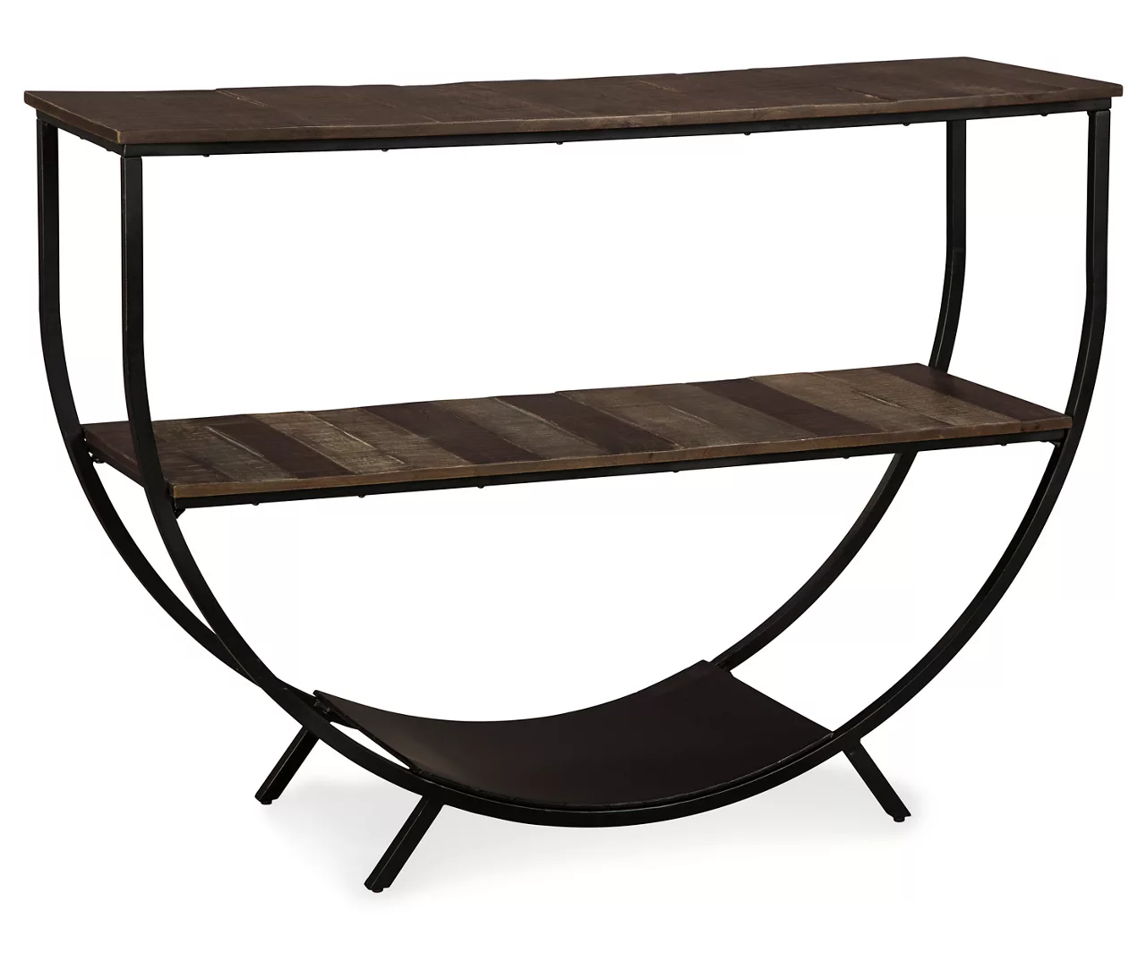 Lamoney Gray, White & Brown Slat Console Table 1 Lamoney Gray, White & Brown Slat Console Table