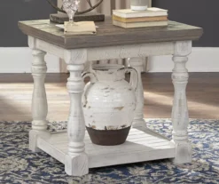 Havalance Gray & White Two-Tone End Table -Furniture Haven Shop 810458274