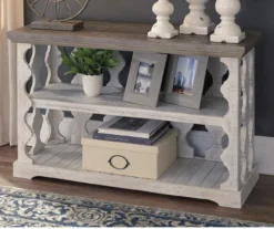 Havalance Gray & White Two-Tone Console Table -Furniture Haven Shop 810458281