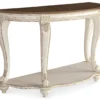 Realyn White & Brown Two-Tone Half-Circle Console Table
