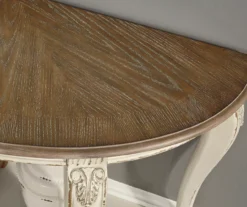 Realyn White & Brown Two-Tone Half-Circle Console Table 11 Realyn White & Brown Two-Tone Half-Circle Console Table -Furniture Haven Shop 810458287 6