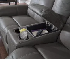 Jesolo Gray Reclining Console Loveseat -Furniture Haven Shop 810519670 3