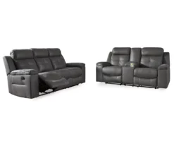 Jesolo Gray Reclining Sofa -Furniture Haven Shop 810519671 810519670