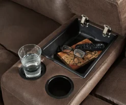 Jesolo Coffee Brown Reclining Console Loveseat -Furniture Haven Shop 810519673 3