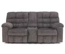 Acieona Slate Reclining Console Loveseat