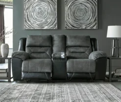 Earhart Faux Leather Reclining Console Loveseat -Furniture Haven Shop 810519695 3