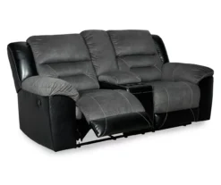 Earhart Faux Leather Reclining Console Loveseat -Furniture Haven Shop 810519695 4