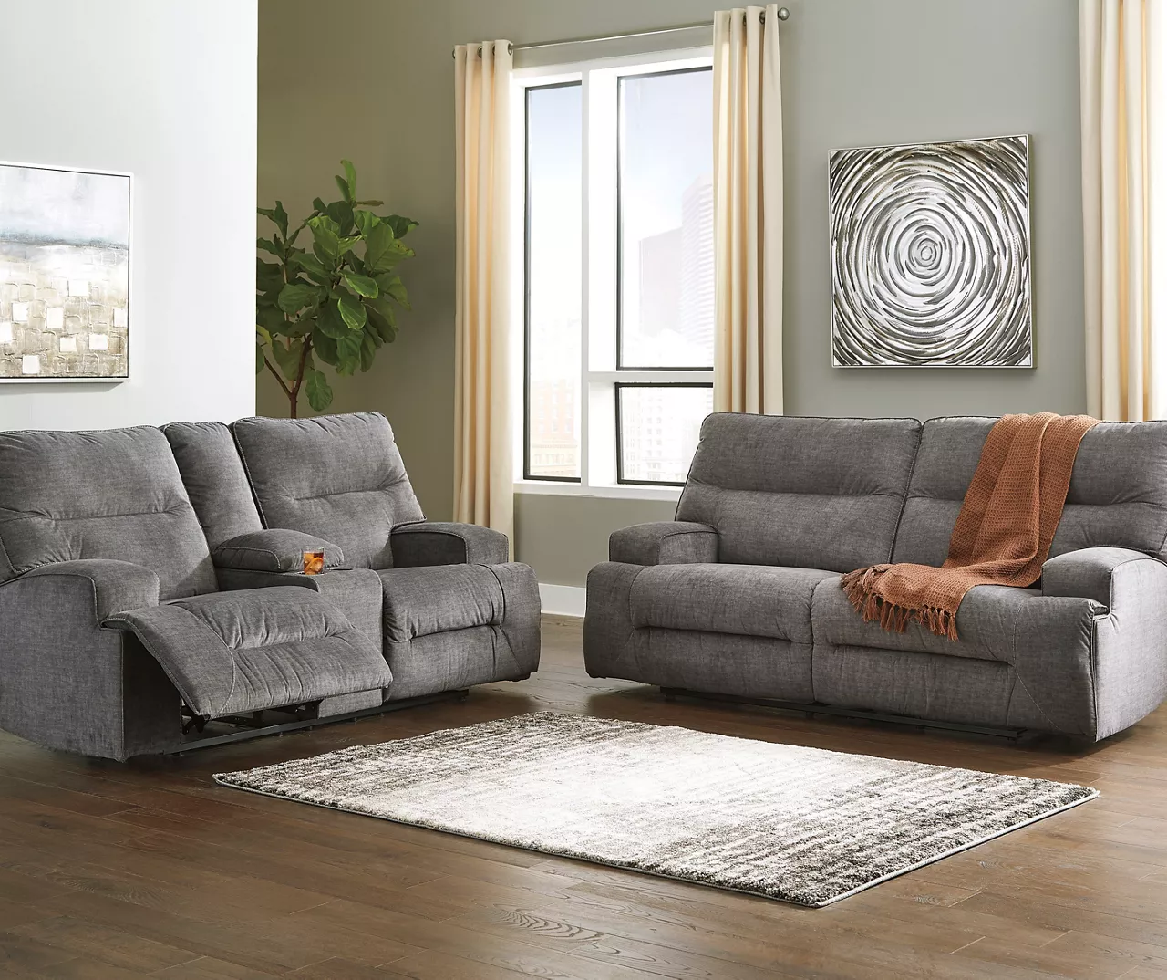 Coombs Charcoal Reclining Sofa 5 Coombs Charcoal Reclining Sofa - Image 5