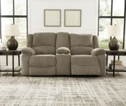 Draycoll Pewter Reclining Console Loveseat -Furniture Haven Shop 810519716 4
