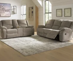 Draycoll Pewter Power Reclining Console Loveseat -Furniture Haven Shop 810519718 810519715 1