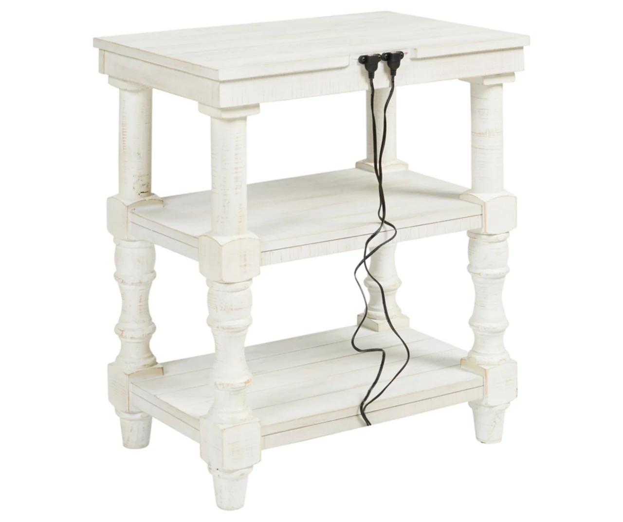Dannerville Antique White 3-Tier Accent Table With USB Charging 7 Dannerville Antique White 3-Tier Accent Table With USB Charging - Image 7