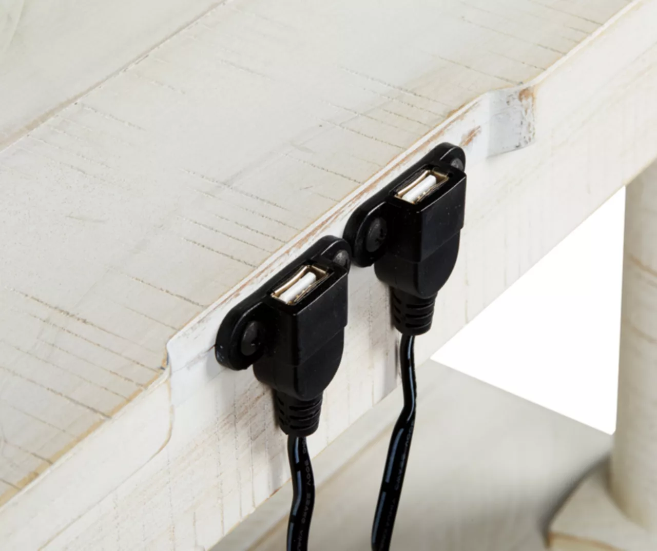 Dannerville Antique White 3-Tier Accent Table With USB Charging 8 Dannerville Antique White 3-Tier Accent Table With USB Charging - Image 8