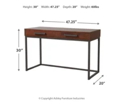 Horatio Brown & Gunmetal Wood Desk -Furniture Haven Shop 810542288 3