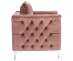 Lizmont Blush Tufted Velvet Accent Chair -Furniture Haven Shop 810542292 4