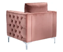 Lizmont Blush Tufted Velvet Accent Chair -Furniture Haven Shop 810542292 5