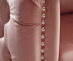 Lizmont Blush Tufted Velvet Accent Chair -Furniture Haven Shop 810542292 6