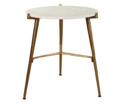 Chadton Round White Marble & Gold Metal Accent Table 6 Chadton Round White Marble & Gold Metal Accent Table -Furniture Haven Shop 810542302 2