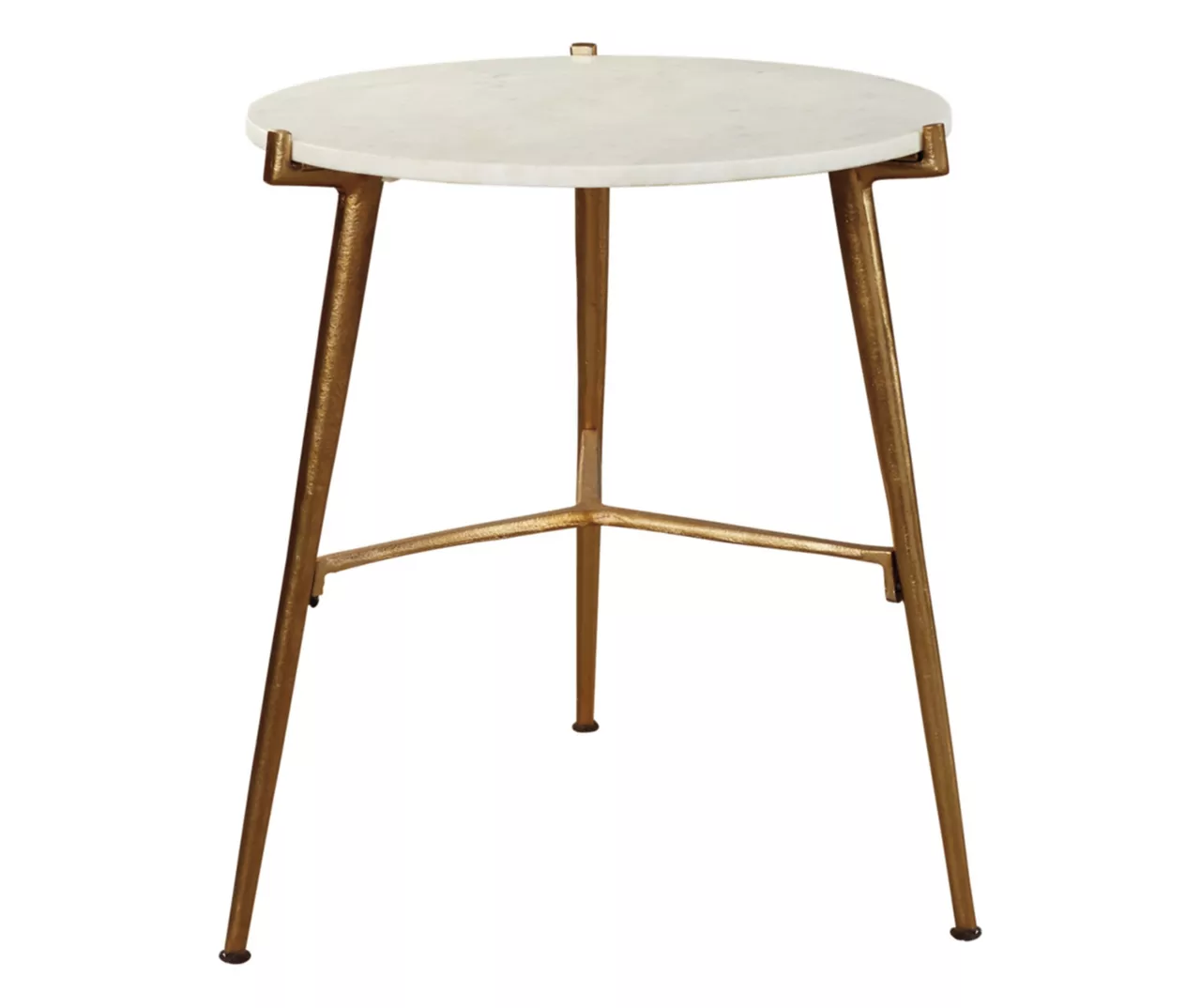 Chadton Round White Marble & Gold Metal Accent Table 3 Chadton Round White Marble & Gold Metal Accent Table - Image 3