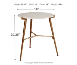 Chadton Round White Marble & Gold Metal Accent Table 7 Chadton Round White Marble & Gold Metal Accent Table -Furniture Haven Shop 810542302 3