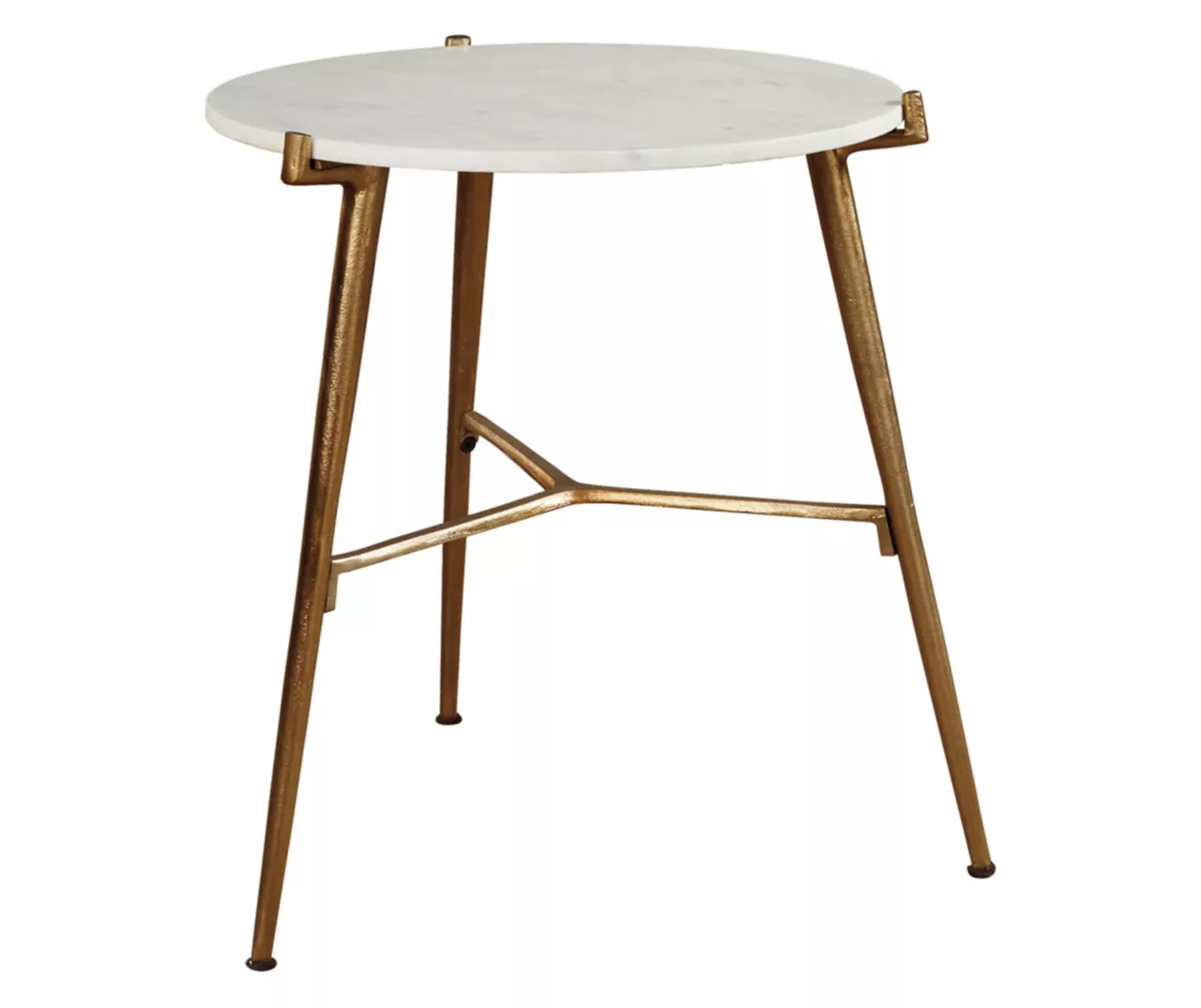 Chadton Round White Marble & Gold Metal Accent Table 1 Chadton Round White Marble & Gold Metal Accent Table