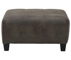 Navi Smoke Faux Leather Oversize Accent Ottoman 6 Navi Smoke Faux Leather Oversize Accent Ottoman -Furniture Haven Shop 810587441 2