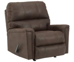 Navi Chestnut Faux Leather Rocker Recliner -Furniture Haven Shop 810587485 1
