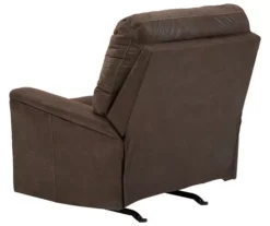 Navi Chestnut Faux Leather Rocker Recliner -Furniture Haven Shop 810587485 2