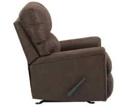 Navi Chestnut Faux Leather Rocker Recliner -Furniture Haven Shop 810587485 5