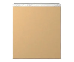 Senniberg Oak & Faux Calcutta 2-Drawer Nightstand -Furniture Haven Shop 810589298 4