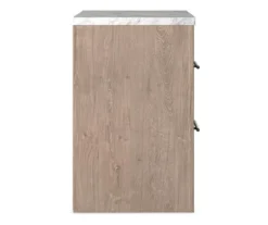 Senniberg Oak & Faux Calcutta 2-Drawer Nightstand -Furniture Haven Shop 810589298 6