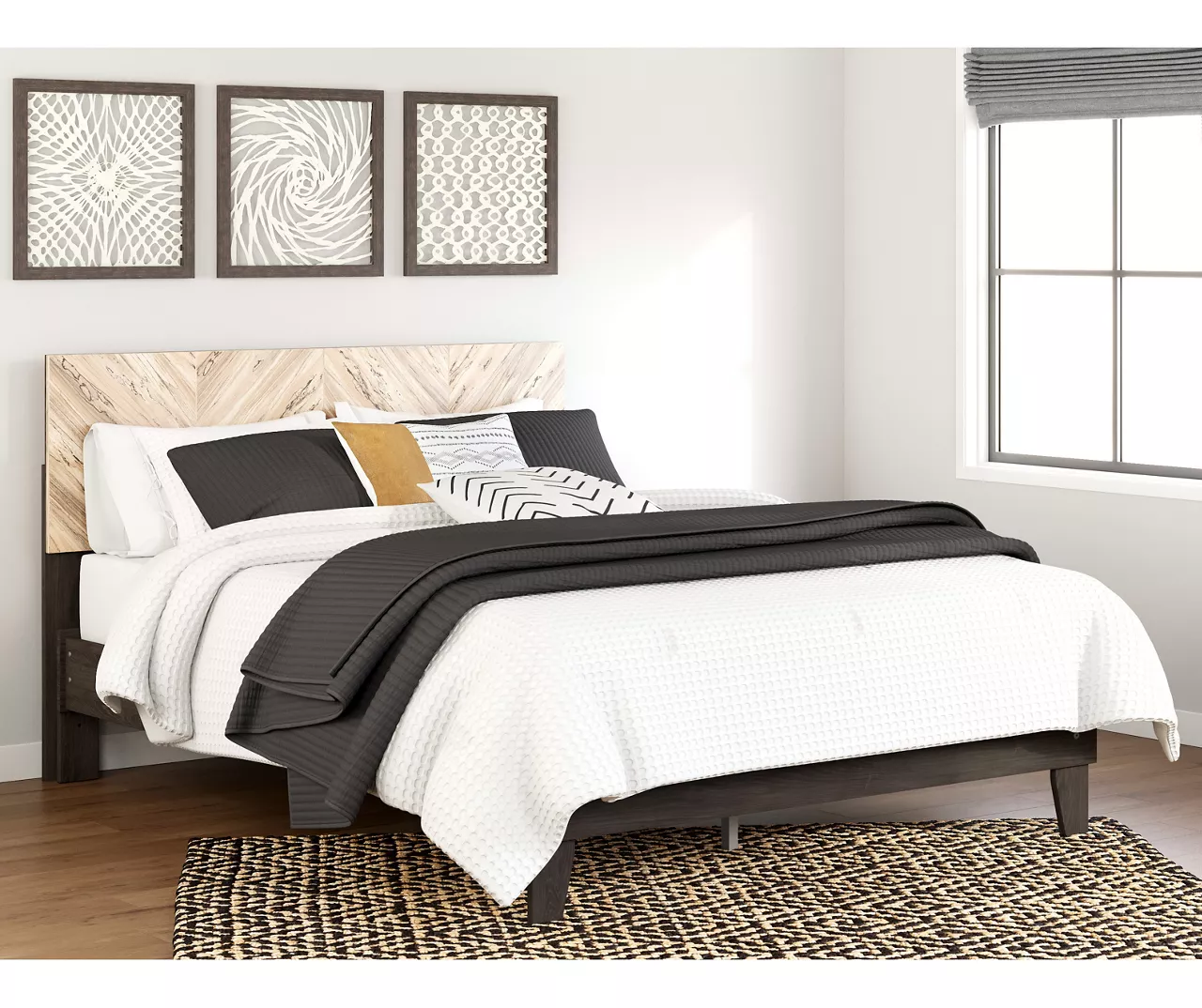 Piperton Black Queen Platform Bed Base 9 Piperton Black Queen Platform Bed Base - Image 9