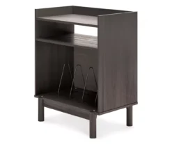Brymont Dark Gray Turntable Accent Console -Furniture Haven Shop 810591773 1