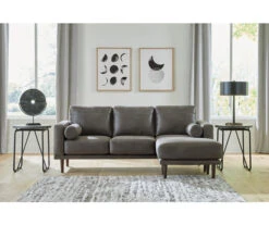 Signature Design By Ashley Arroyo Faux Leather Sofa Chaise -Furniture Haven Shop 810594573 7