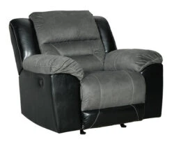 Earhart Slate Faux Leather Rocker Recliner -Furniture Haven Shop 810594581 1