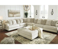 Kildare Parchment Oversize Accent Ottoman -Furniture Haven Shop 810594601 810594600 810594599 810594598 810594602