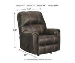 Kincord Midnight Faux Leather Rocker Recliner -Furniture Haven Shop 810594617 5