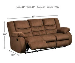 Tulen Chocolate Reclining Sofa -Furniture Haven Shop 810594622 4