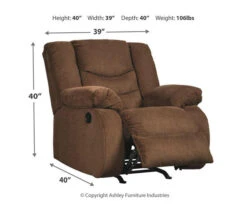 Tulen Chocolate Rocker Recliner -Furniture Haven Shop 810594624 4