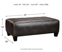 Nokomis Charcoal Faux Leather Oversize Accent Ottoman -Furniture Haven Shop 810594650 3