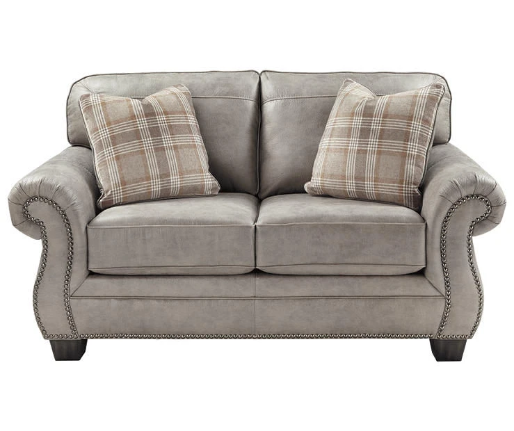 Olsberg Steel Faux Suede Loveseat 1 Olsberg Steel Faux Suede Loveseat