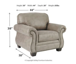 Olsberg Steel Faux Suede Armchair -Furniture Haven Shop 810594671 3 1