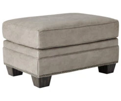 Olsberg Steel Faux Suede Ottoman